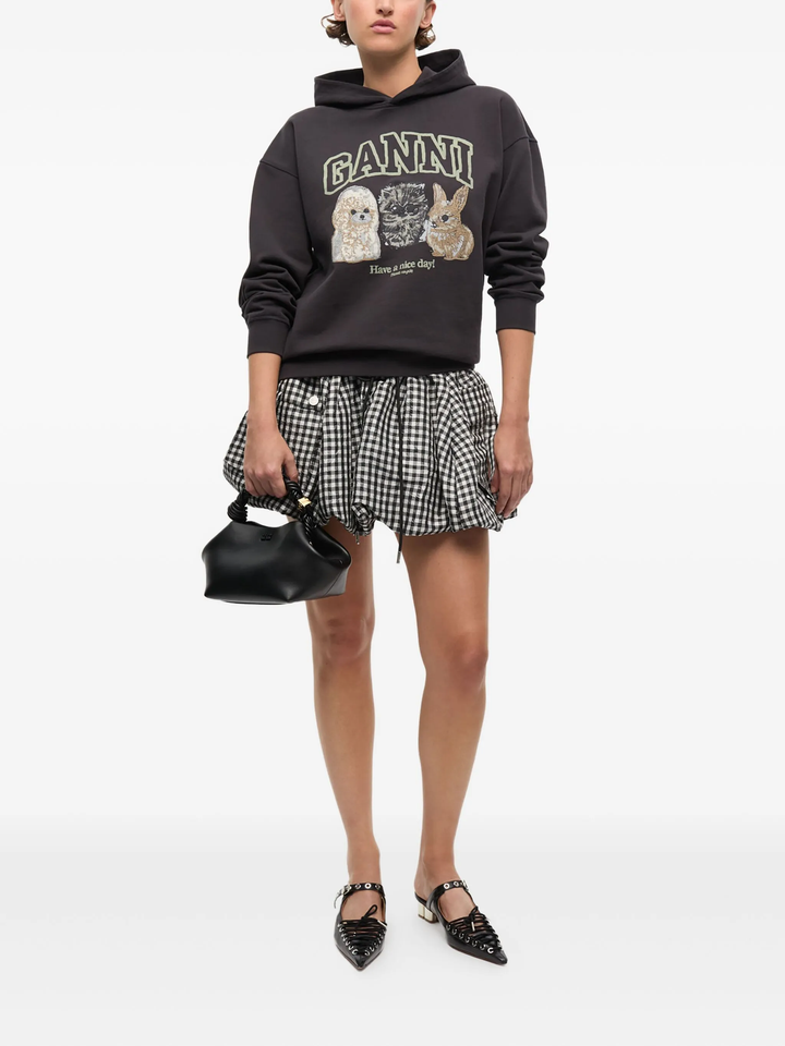 Isoli Oversize Animals Crop Hoodie