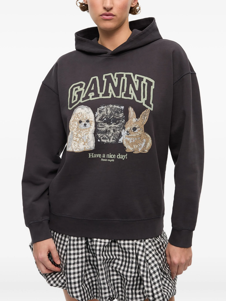 Isoli Oversize Animals Crop Hoodie