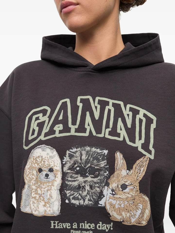 Isoli Oversize Animals Crop Hoodie