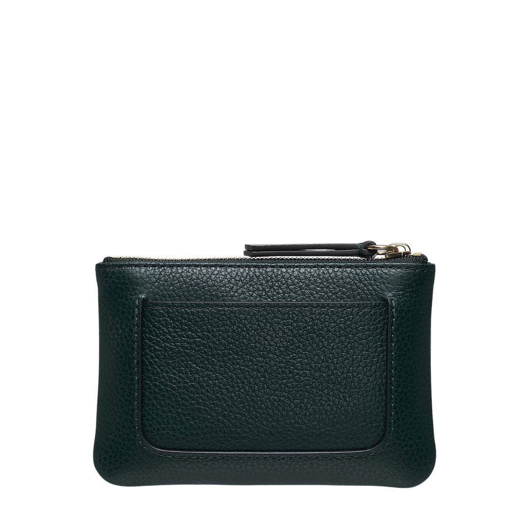 Mulberry Plaque Small Zip Coin Pouch Mulberry Green Small Classic Grain