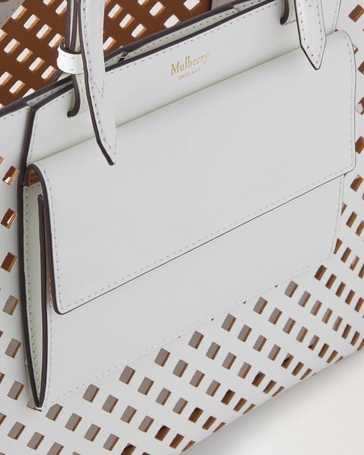 Perforated Tote White Perforated Leather
