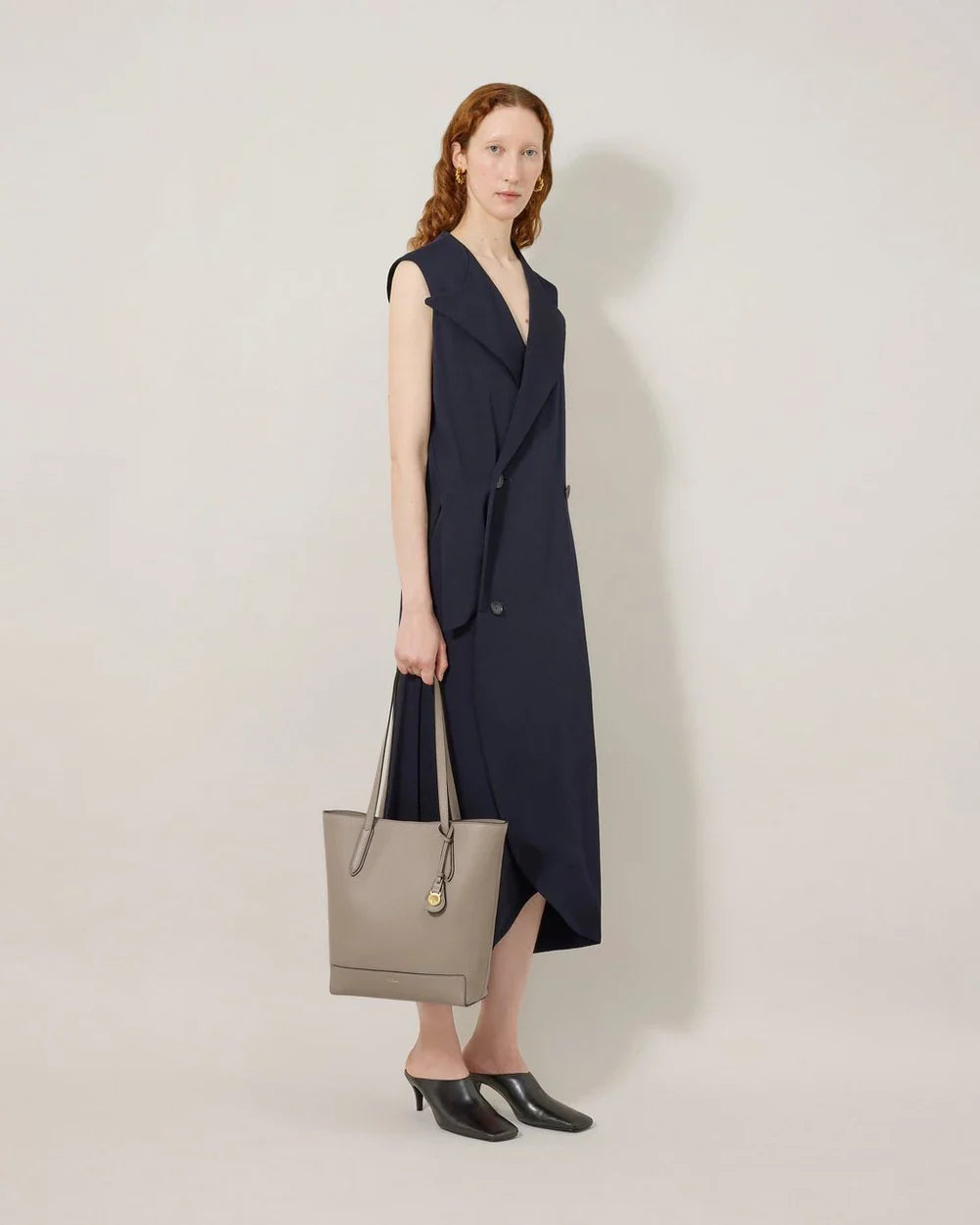 North South Shopper Cashmere Taupe Small Classic Grain