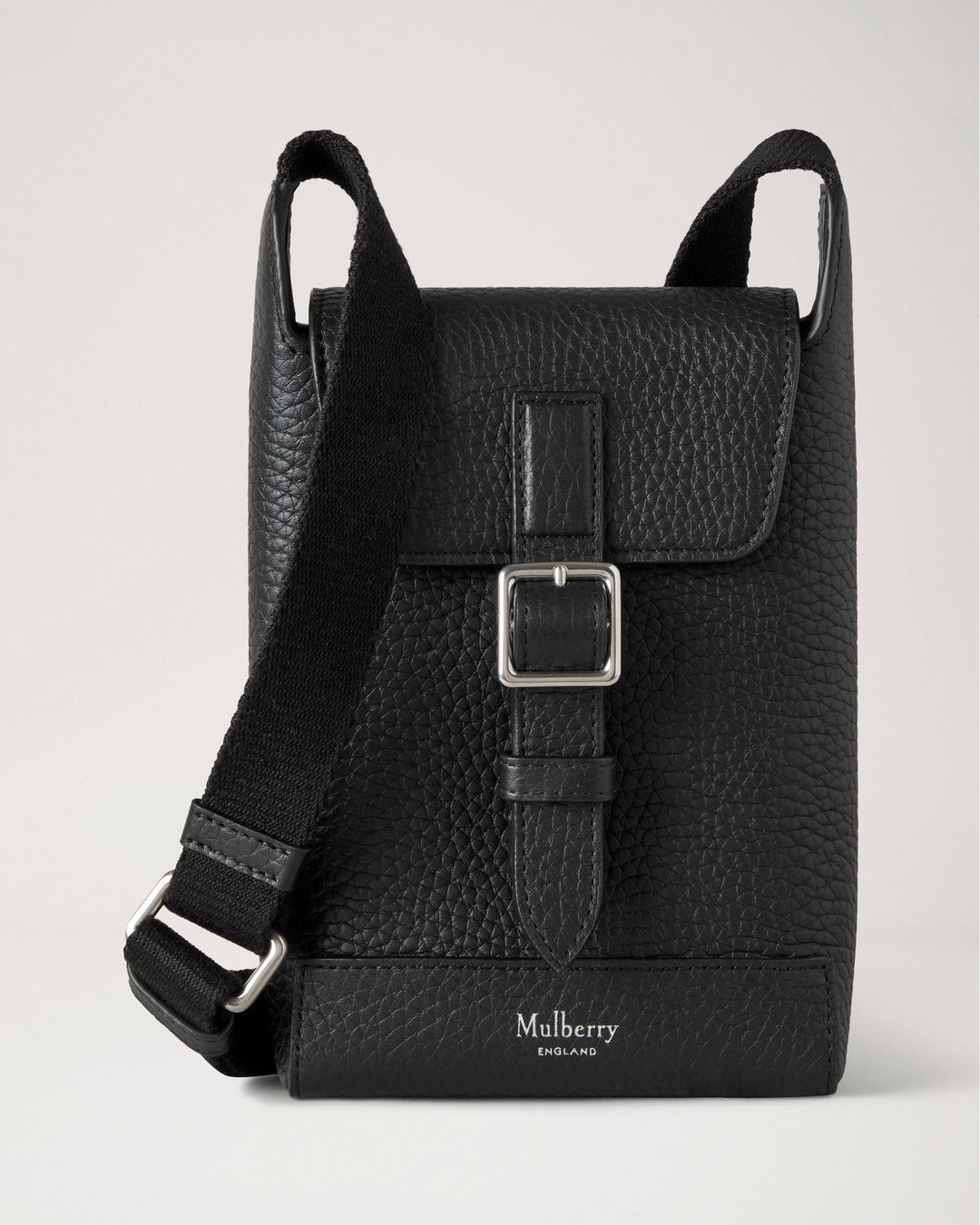 Chiltern Phone Pouch Black Small Classic Grain