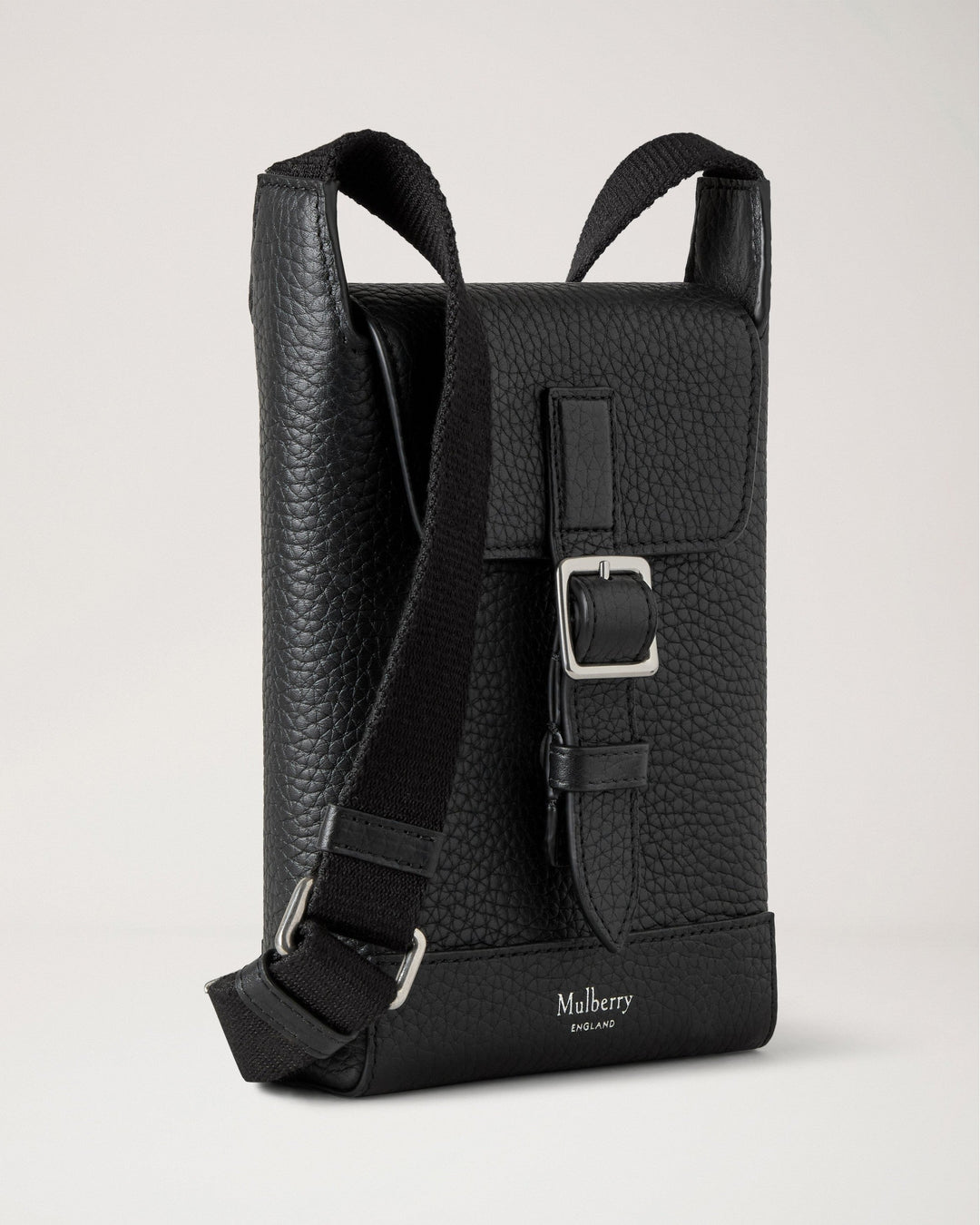Chiltern Phone Pouch Black Small Classic Grain