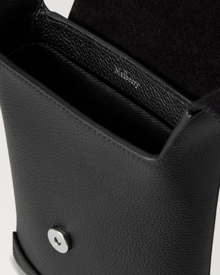 Chiltern Phone Pouch Black Small Classic Grain