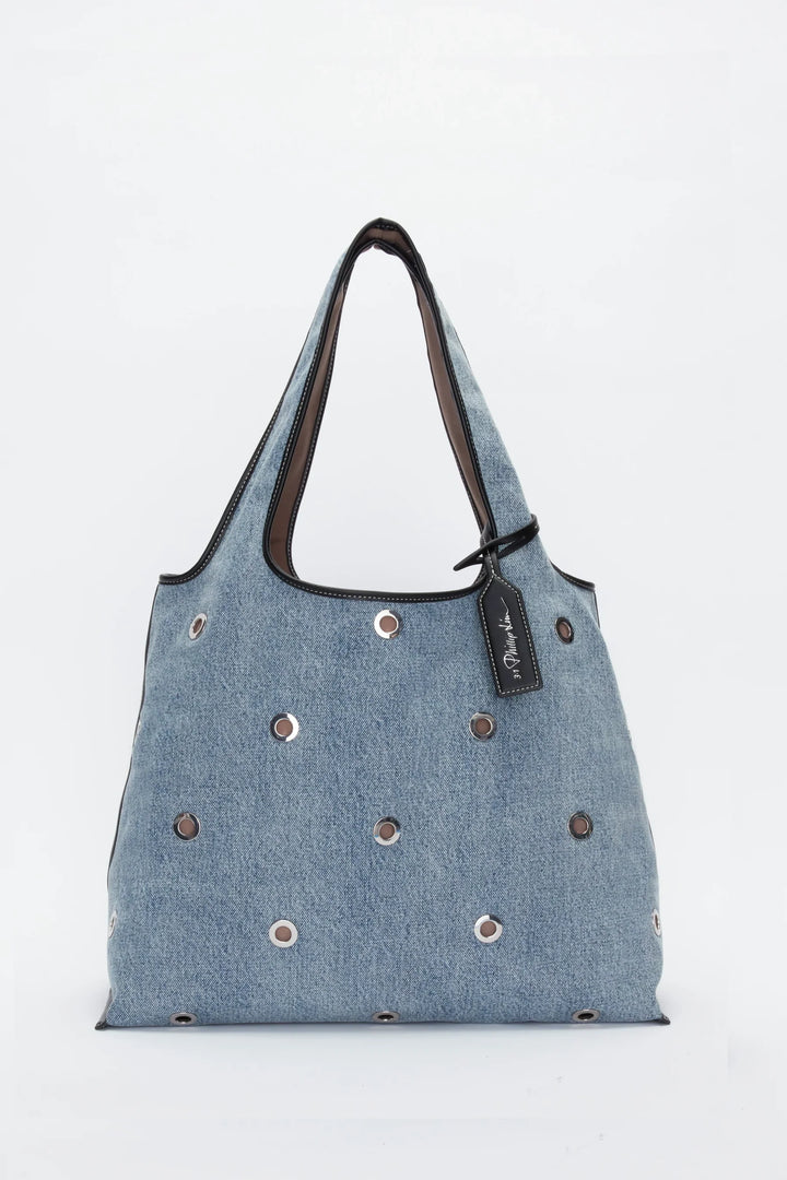 Denim Market Tote With Grommet