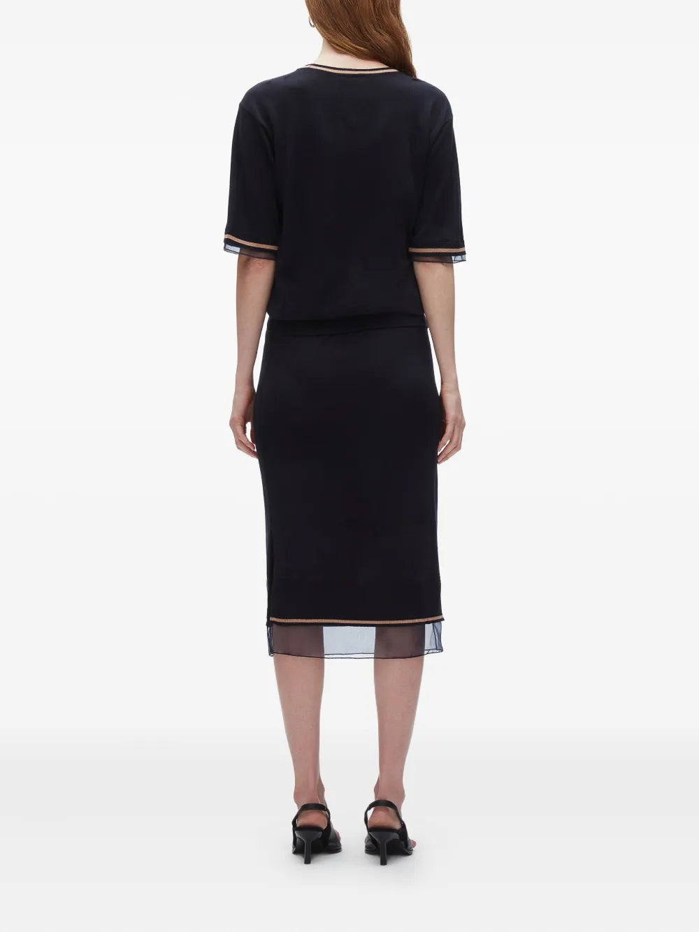 Short Sleeve Draped Knit Dress