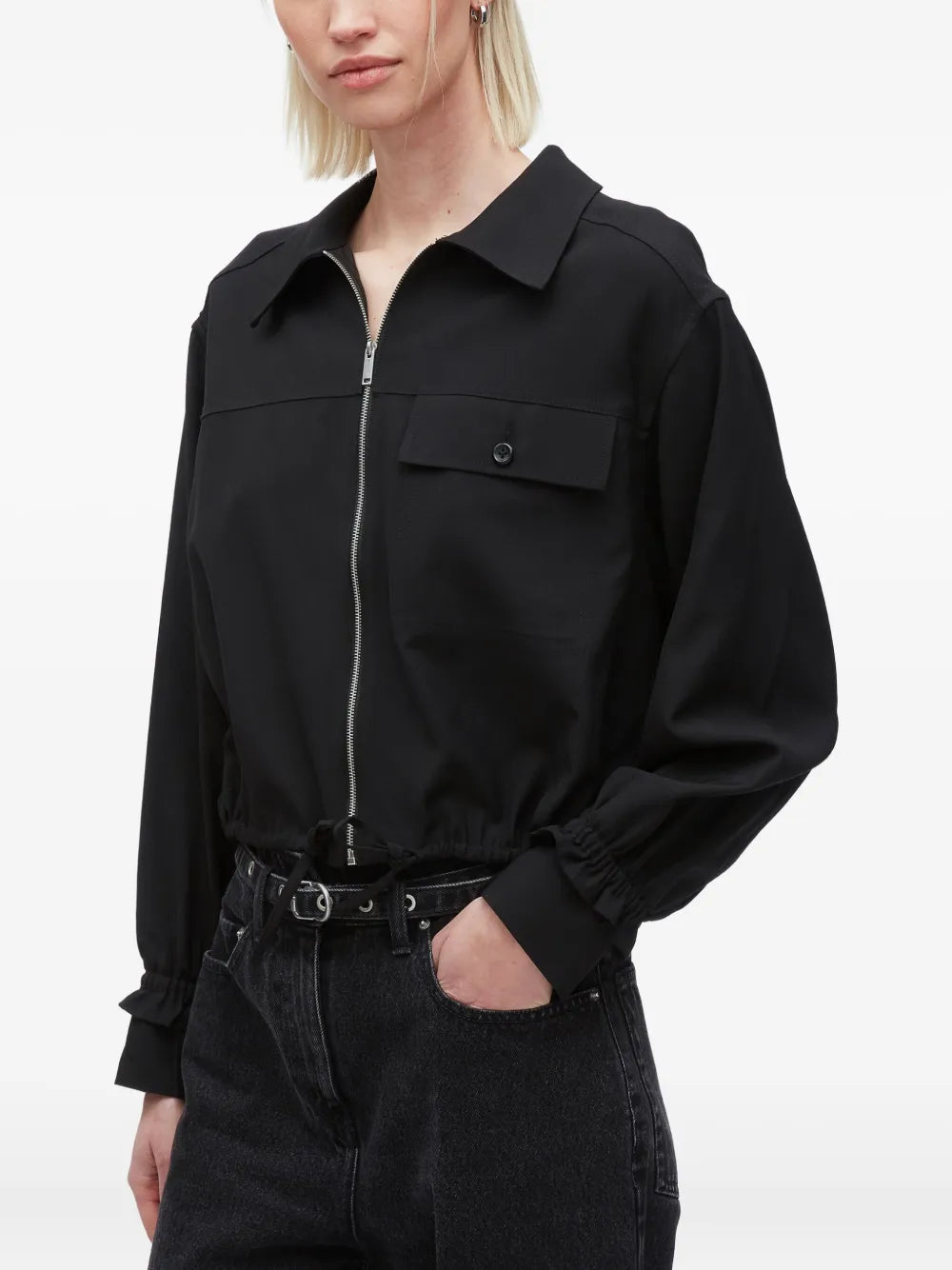 Fluid Tailoring Cropped Shirt Jacket