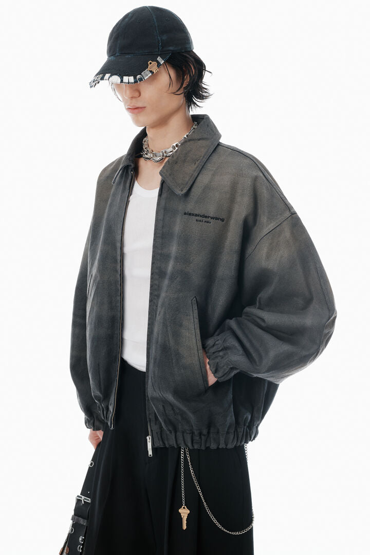 Leather Trompe L'Oeil Jacket