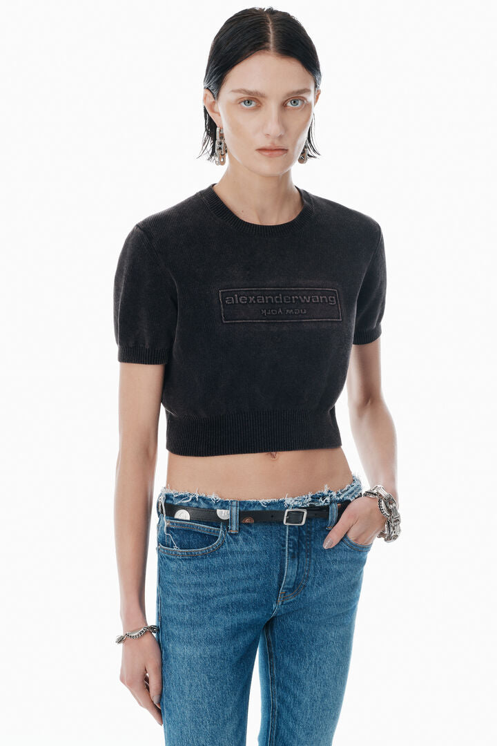Cotton-Blend Chenille Logo Pullover