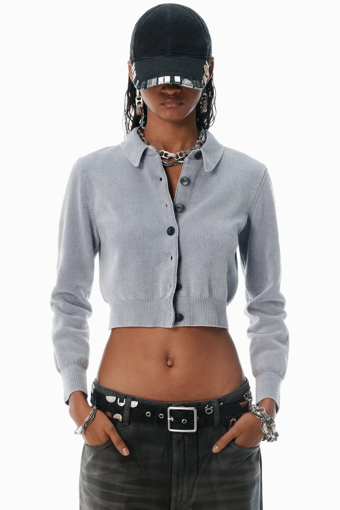 Cropped Polo Cardigan