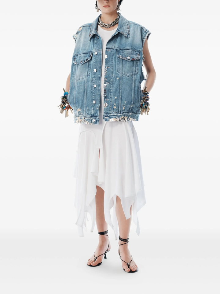 Distressed Oversized Vest