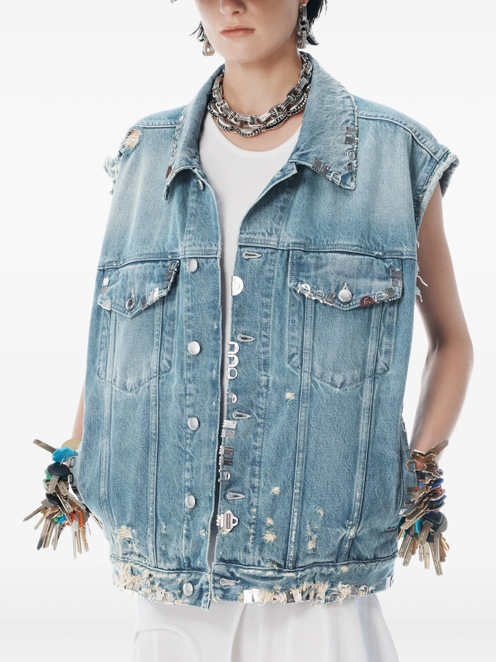 Distressed Oversized Vest