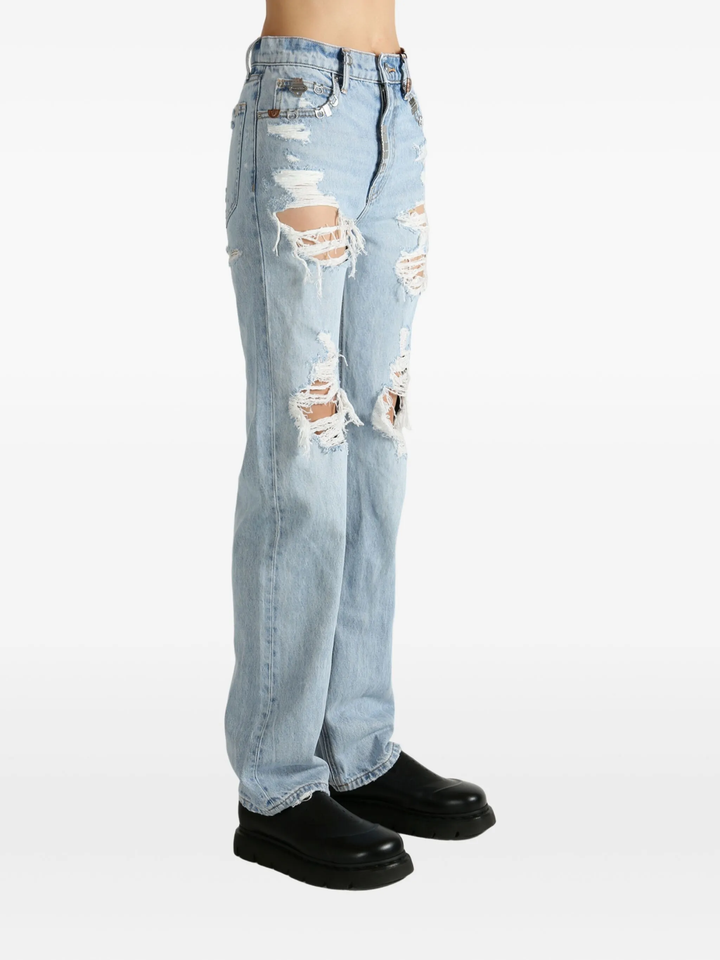 Distressed Ez Mid Rise Jeans