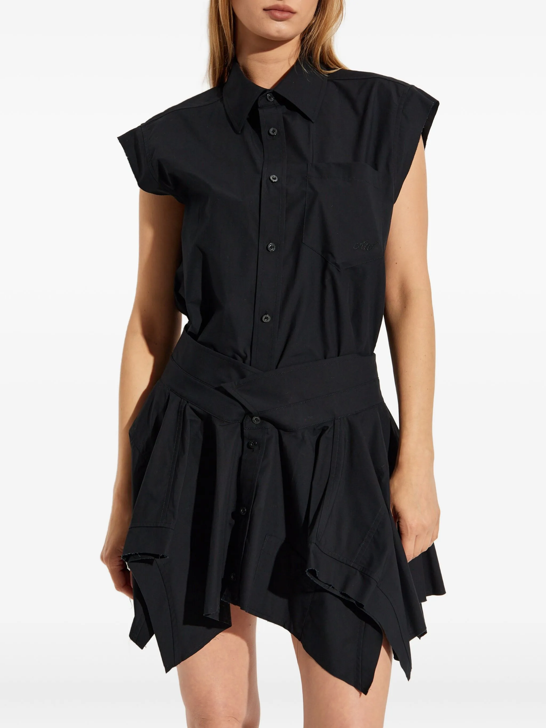 Cut Off Double Shirt Dress