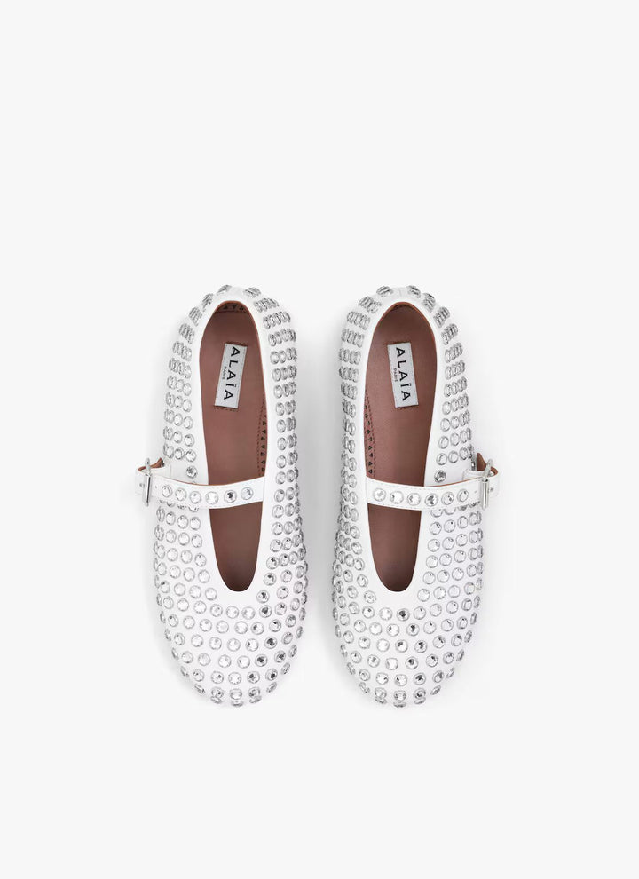 Ballet Flats Strass Nappa Lambskin