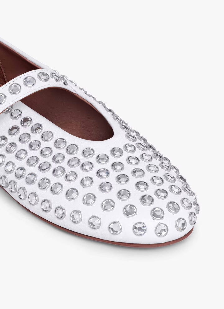 Ballet Flats Strass Nappa Lambskin