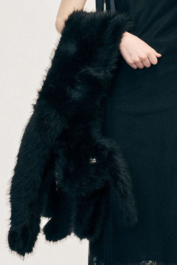 Long Faux Fur Hare Scarf