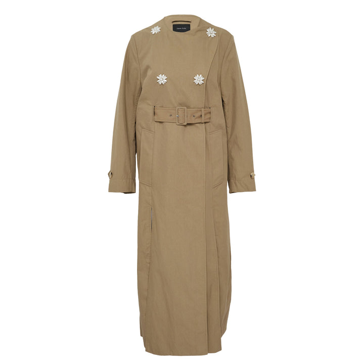 Belted Long Multi Slit Trench