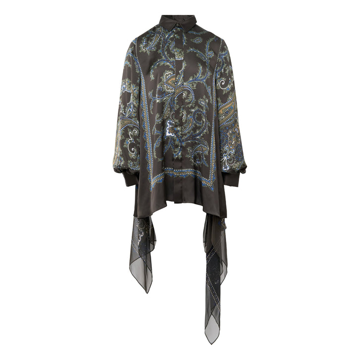 Paisley Print Satin Dress