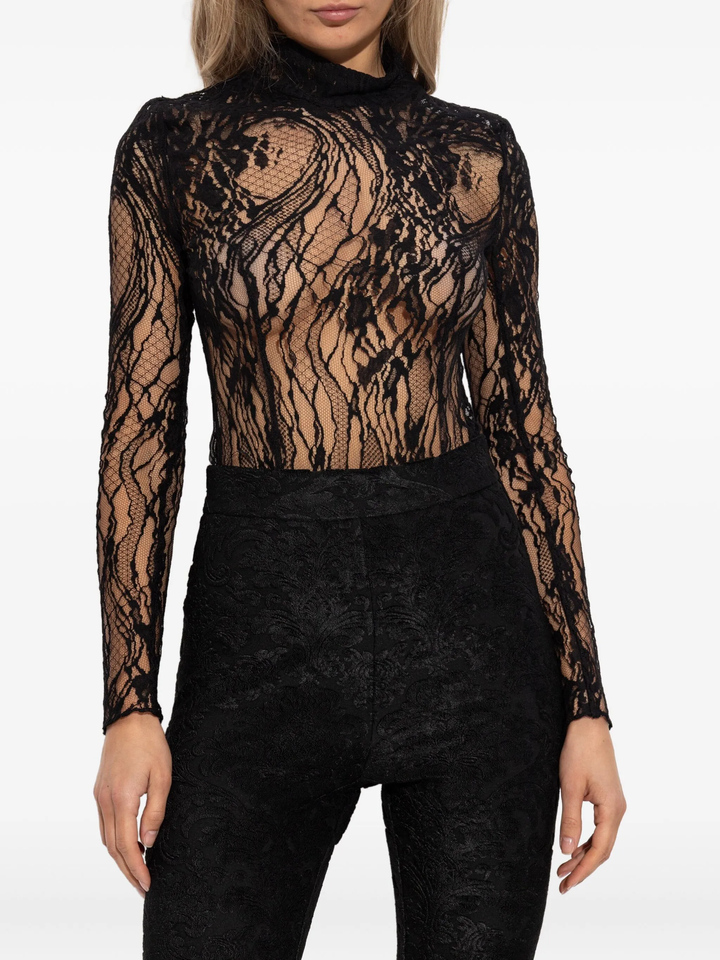Long Sleeve Turtleneck Lace Bodysuit