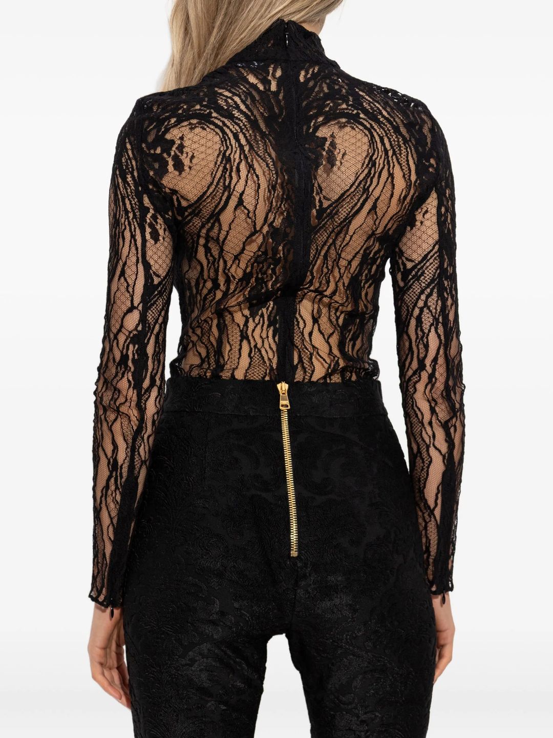 Long Sleeve Turtleneck Lace Bodysuit