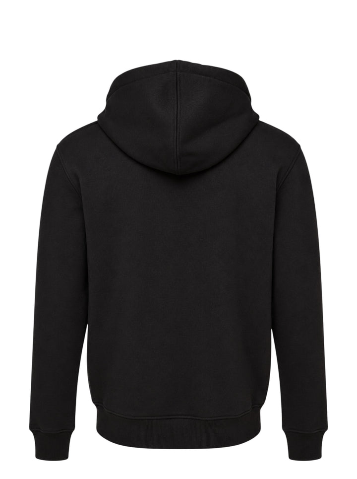 Ami Alexandre Mattiussi black zip-up hoodie with embroidered Ami de Cœur logo, silver zip hardware, adjustable drawstring hood, and kangaroo pocket - view 2