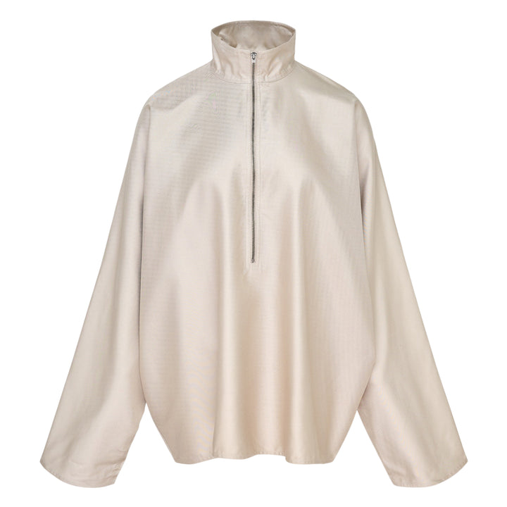 Stand Collar Half-Zip Blouse