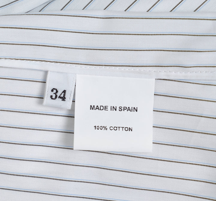 Cut Collar Shirt Pinstripe