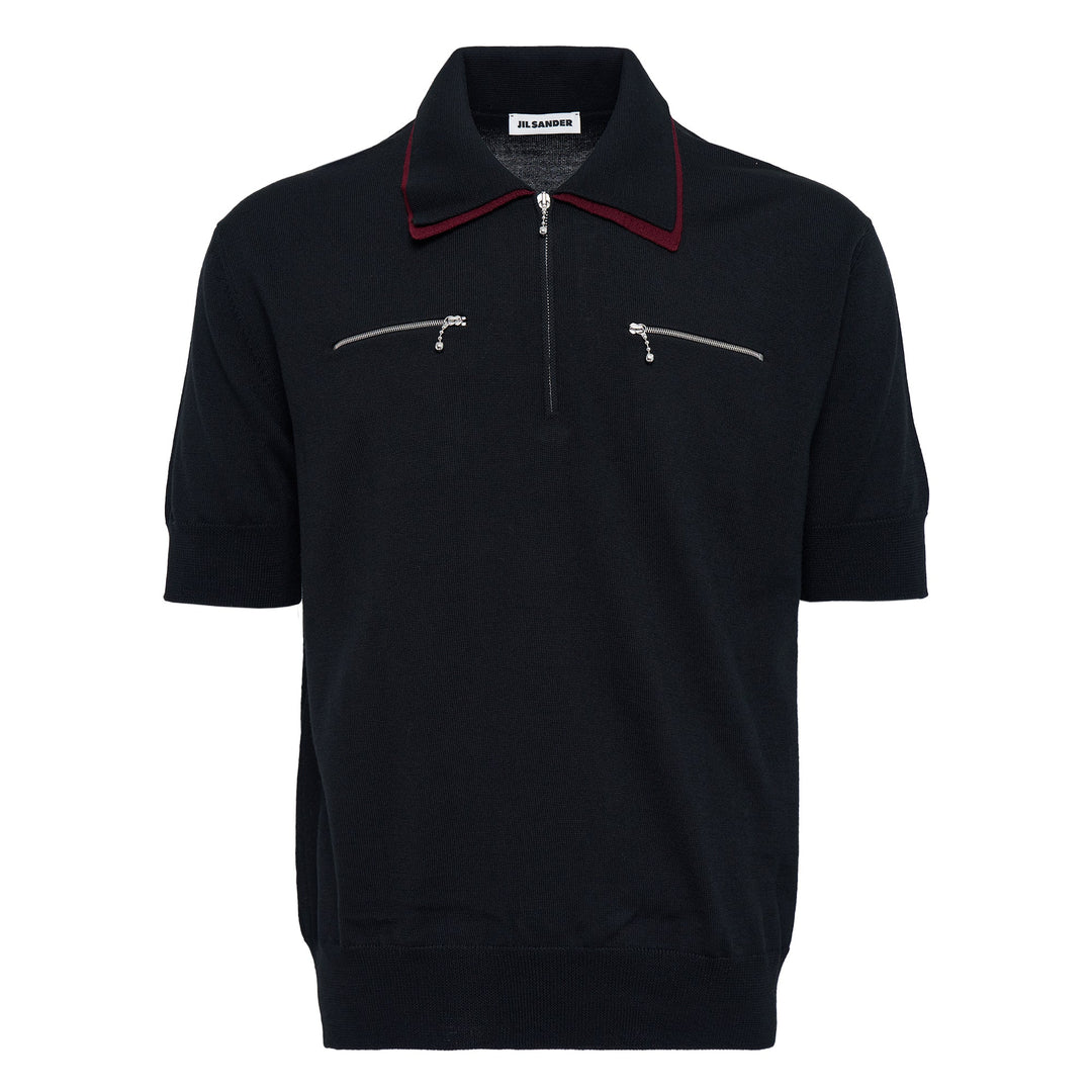 Fine Merino Knit Short Sleeve Polo Shirt