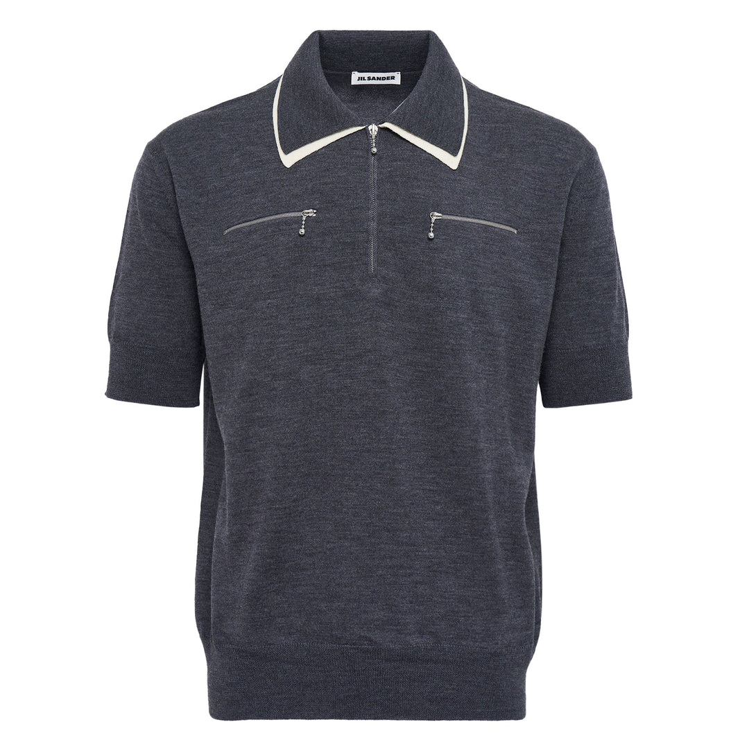 Fine Merino Knit Short Sleeve Polo Shirt