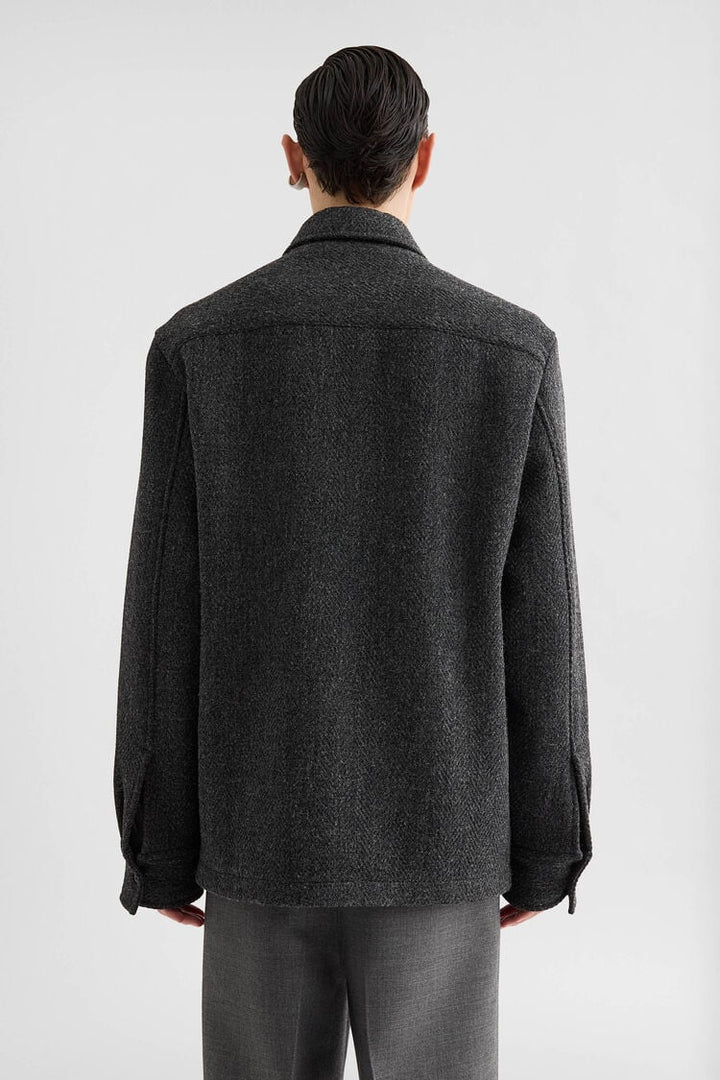 Wool Chevron Overshirt