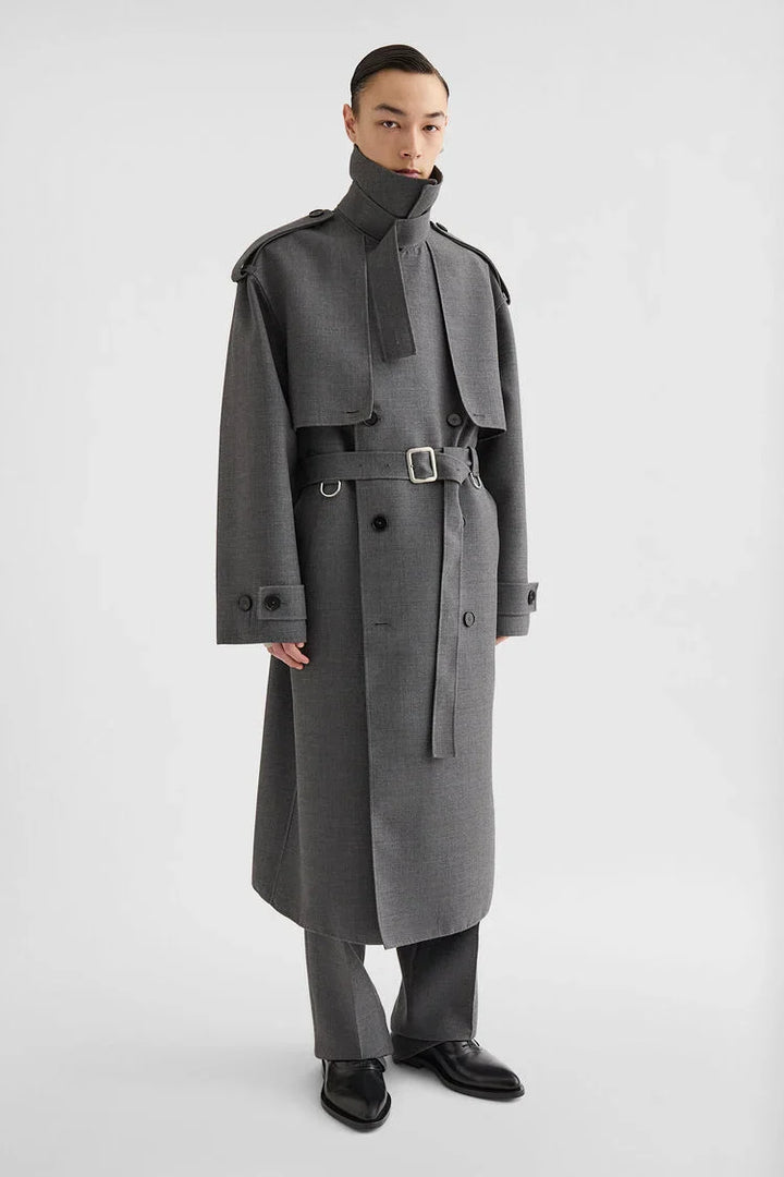 Wool Gabardine Trench Coat