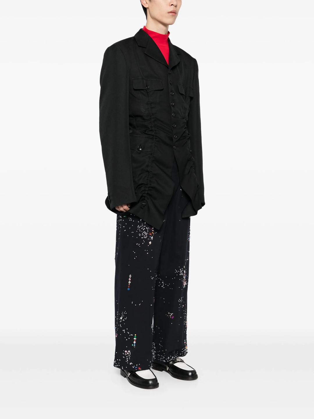Polyester Gabardine Gathered Jacket