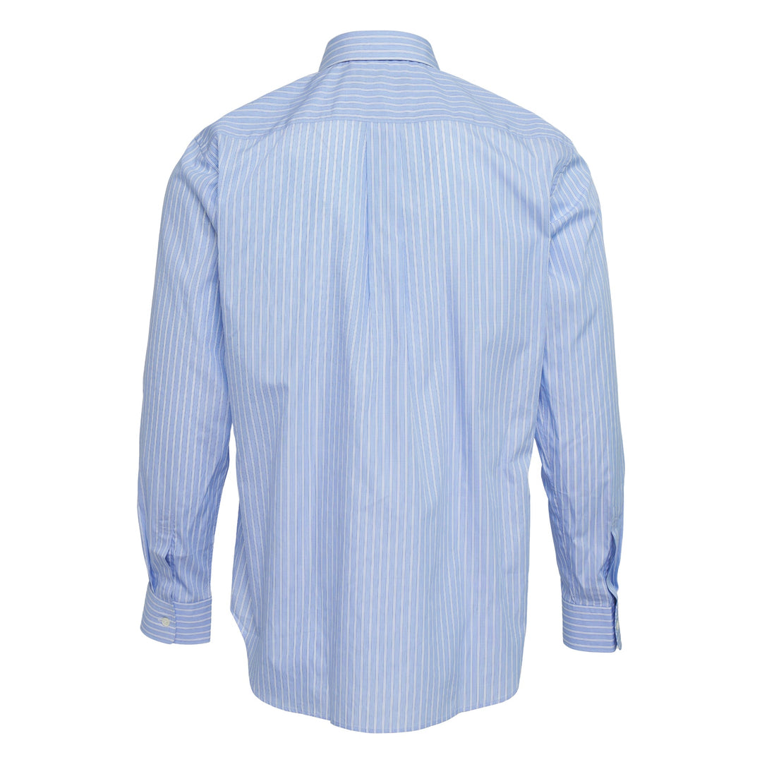 Cotton Broad Stripe Rose Long Sleeve Shirt