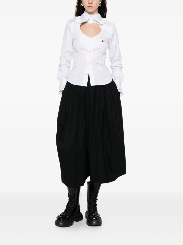 Wool Serge Medium Stripe Skirt