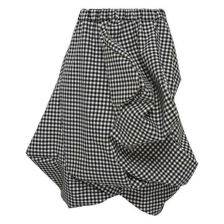 Wool Cloth Gingham Check Skirt