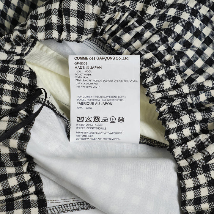 Wool Cloth Gingham Check Skirt