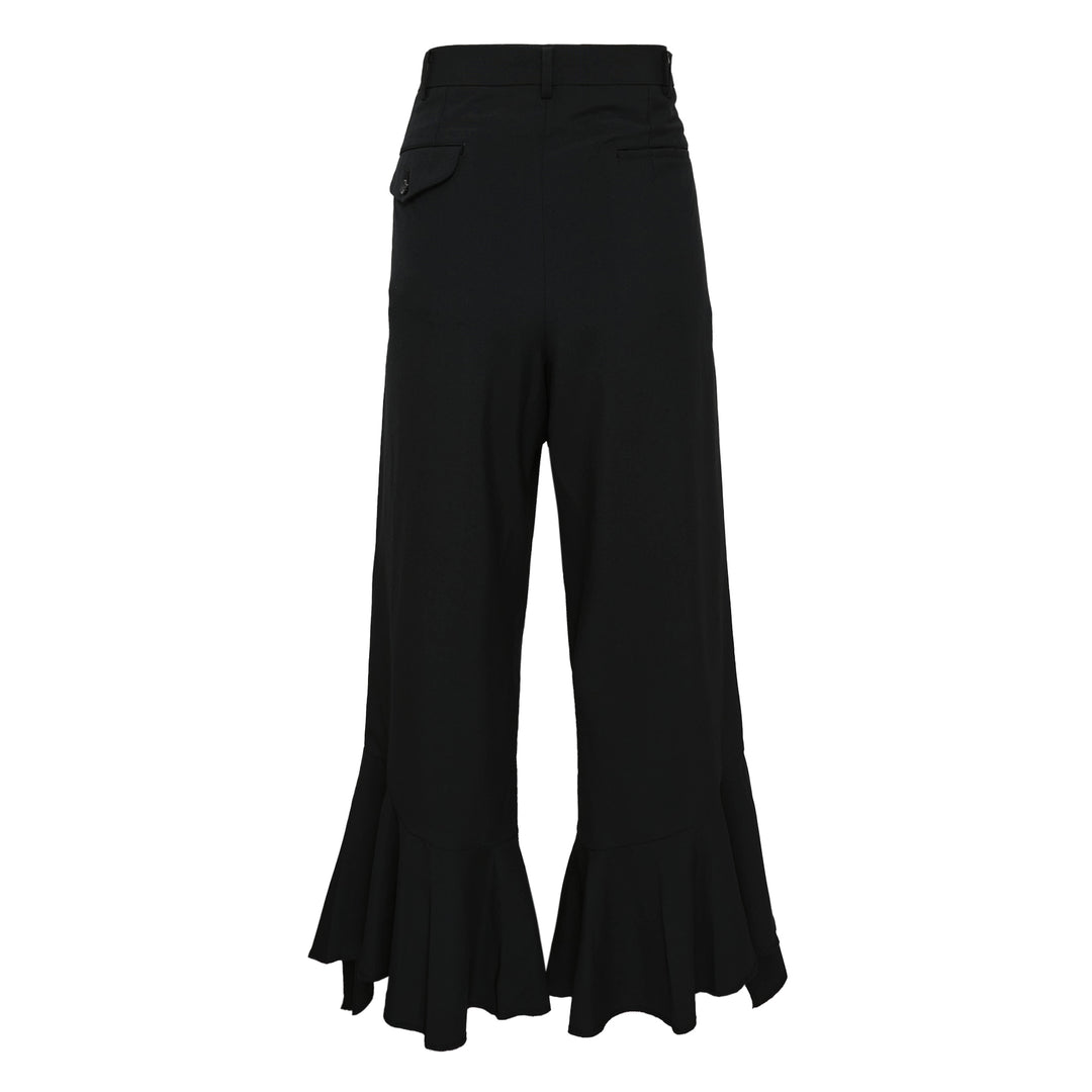 Frilled Hem Straight Pants