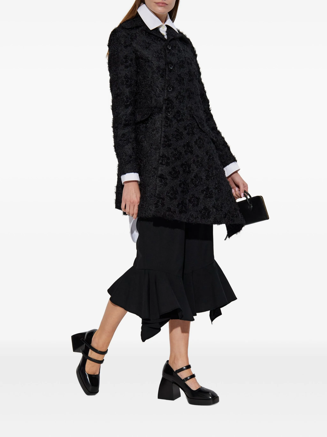 Frilled Hem Straight Pants