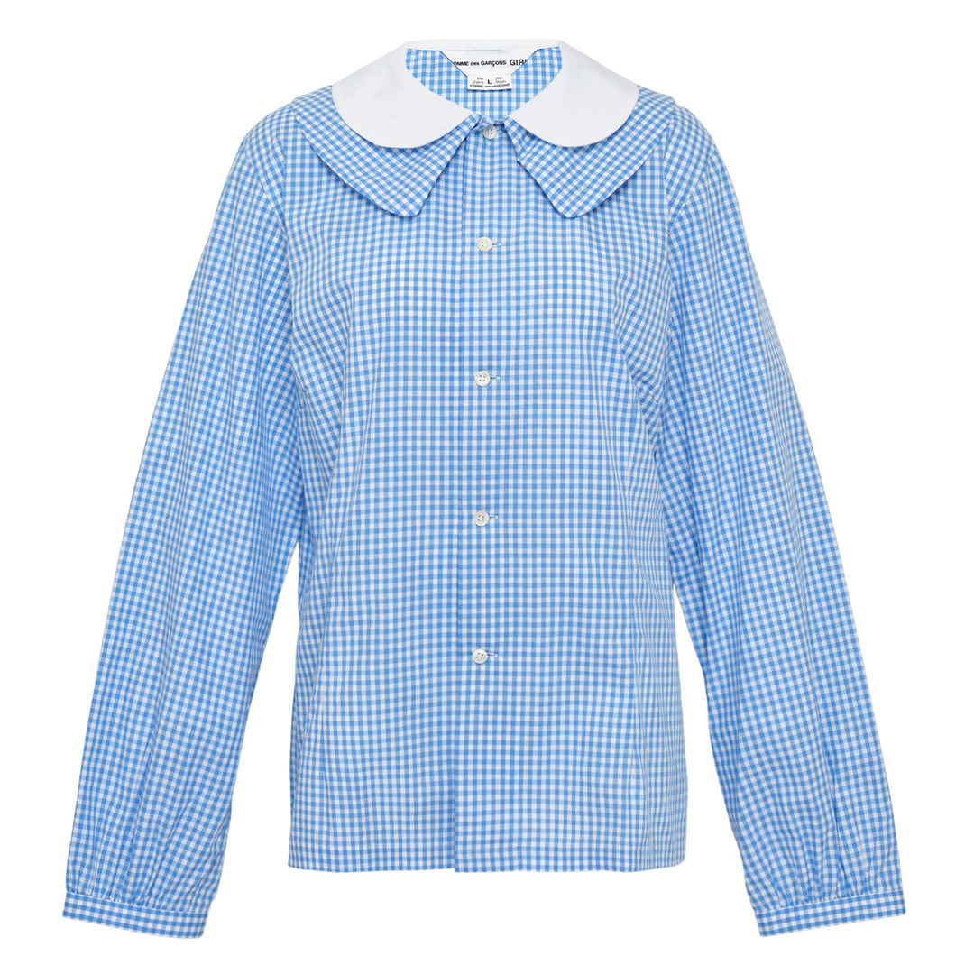 Double Collar Checked Blouse