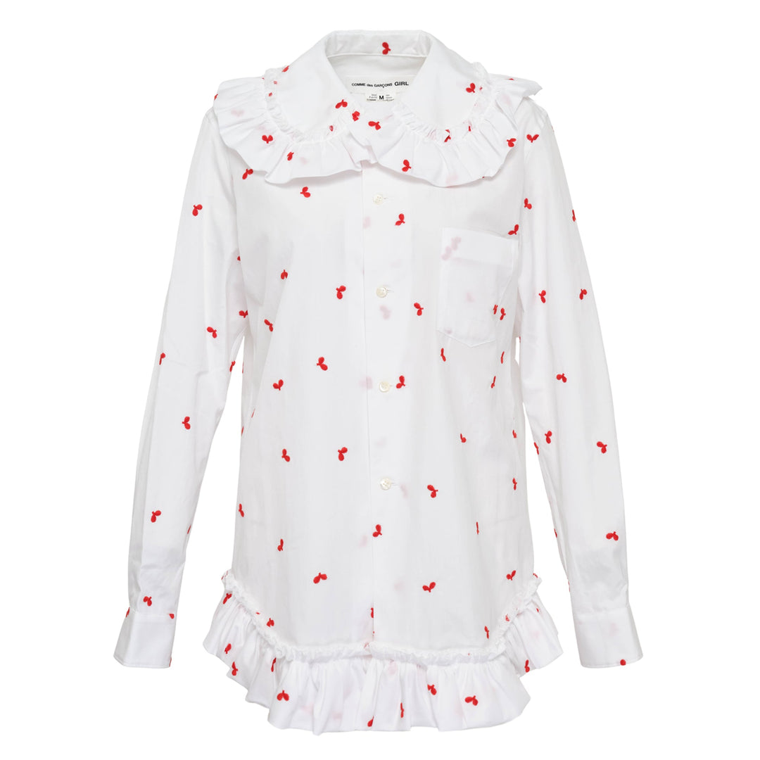 Embroidery Leaf Pattern Blouse
