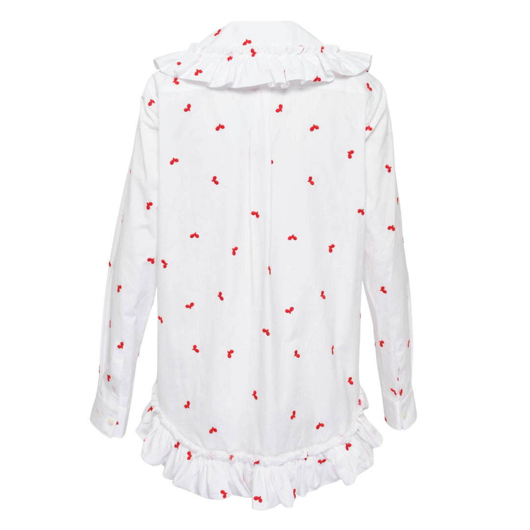 Embroidery Leaf Pattern Blouse