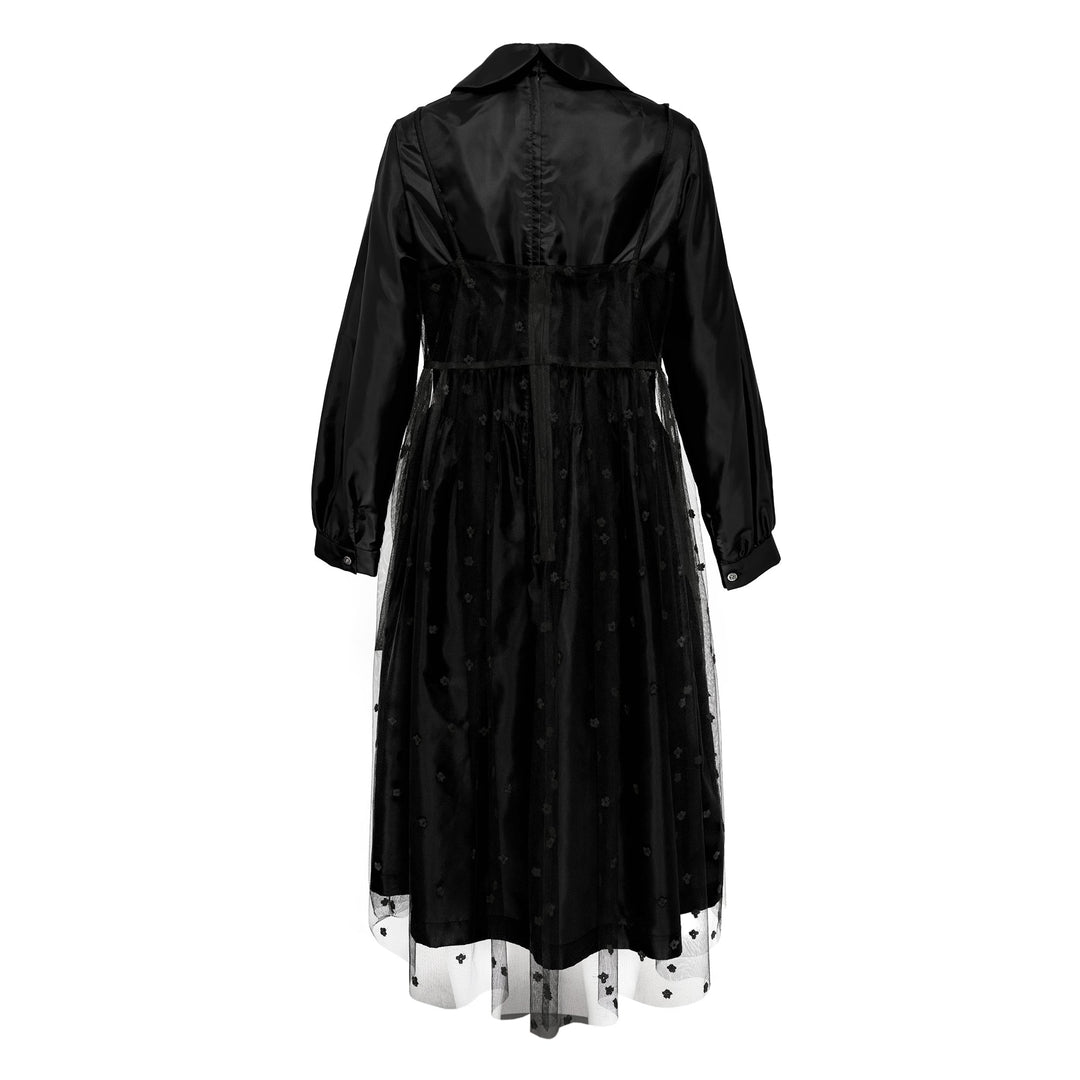 Flower Pattern Fake Two-Piece Dress