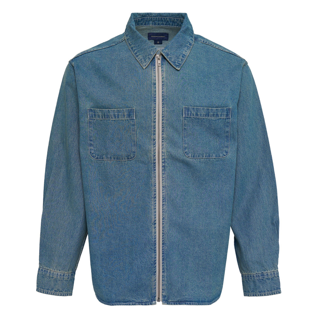 Washed Denim Zip Shirt