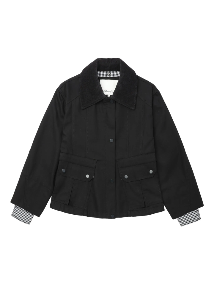 Cropped Flounce Combo Jacket