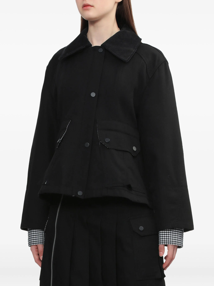 Cropped Flounce Combo Jacket