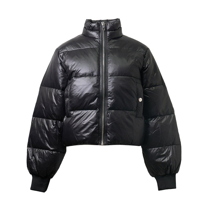 Shiny Nylon Short Puffer Jacket