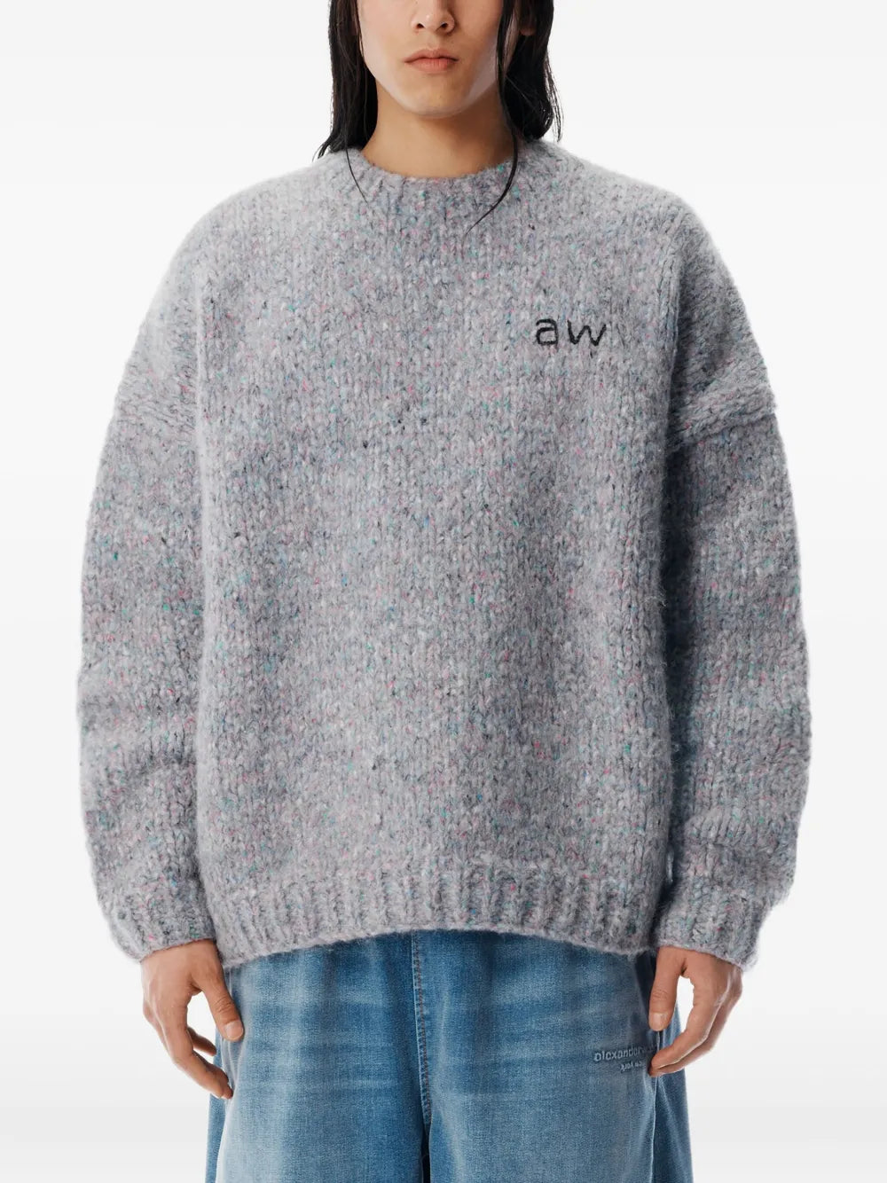Oversized Pullover With Hand-Crochet Logo