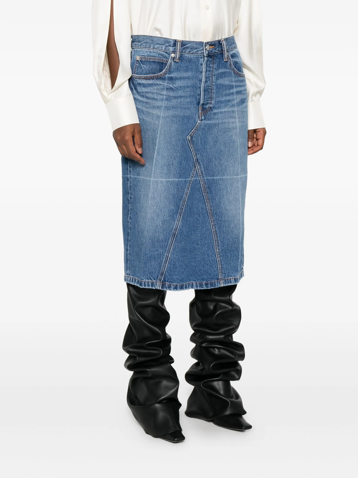 Straight Skirt With Faded Fold Line